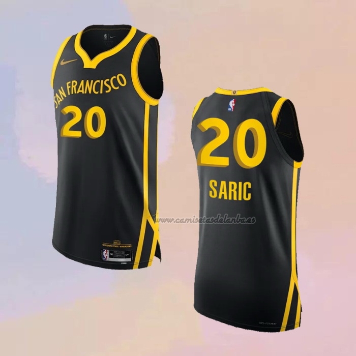 Camiseta Golden State Warriors Dario Saric NO 20 Ciudad Autentico 2023-24 Negro